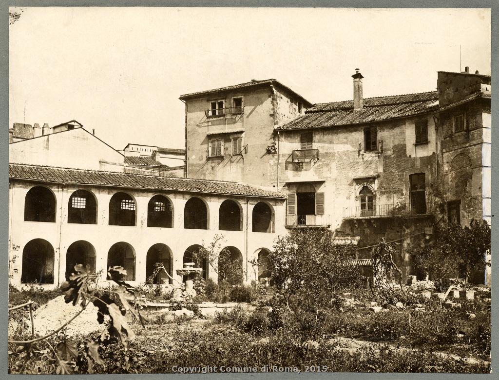 The garden in the Monastery of the Annunciation short before its demolition (Rome, Museo di Roma di Palazzo Braschi - Archivio Fotografico Comunale)