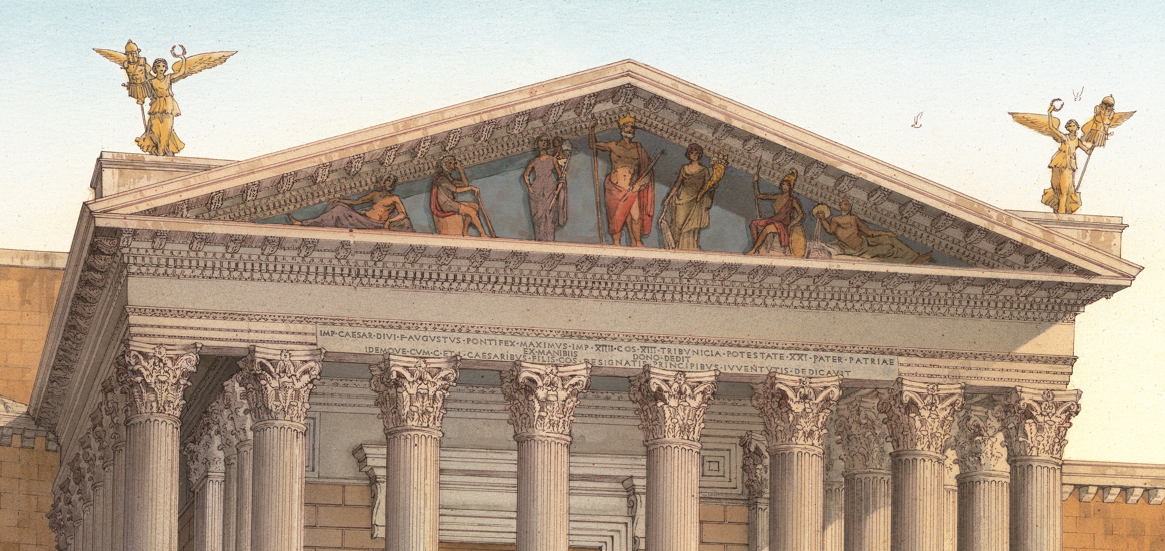 Reconstructive view of the pediment of the Temple of Mars Ultor