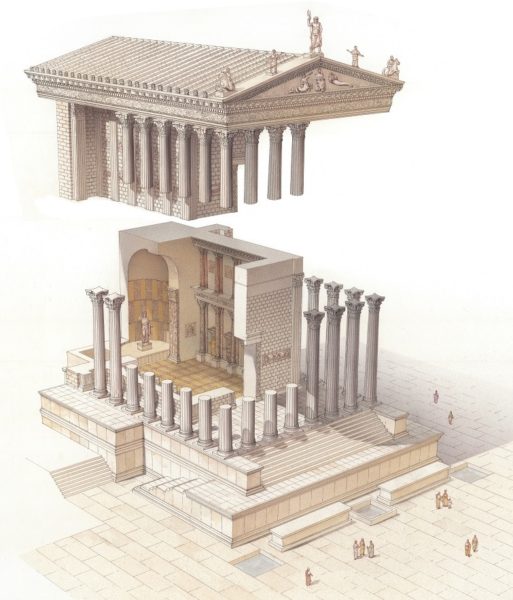 Veduta ricostruttiva del Tempio di Venere Genitrice in età traianea