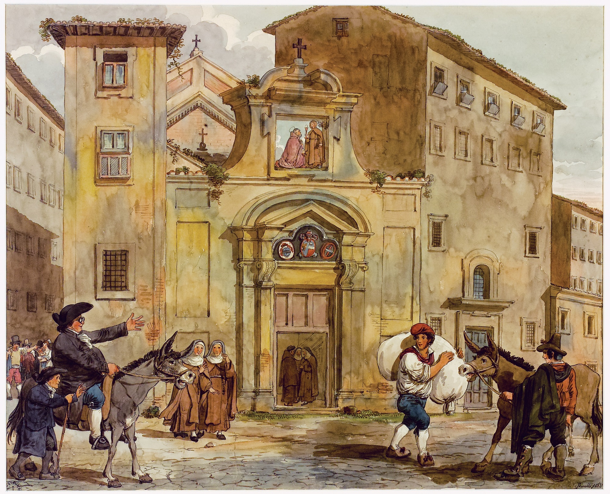 Achille Pinelli, Monastery of Sant'Urbano ai Pantani - 1834 (Roma, Museo di Roma di Palazzo Braschi)